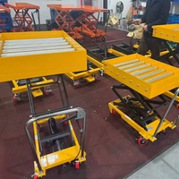 MIFONLIFT150kg Plateforme élévatrice à ciseaux hydraulique manuelle avec roulettes, robuste, antirouille, chariot mobile, hauteur de levage 0,77/1,31m, utilisation facile