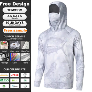 เสื้อฮู้ดสำหรับตกปลาพร้อมหน้ากากแขนยาวสำหรับผู้ชายเสื้อมีฮู้ดสำหรับใส่กลางแจ้งเสื้อกันยุงขี่จักรยานเดินป่า - Product Image 1
