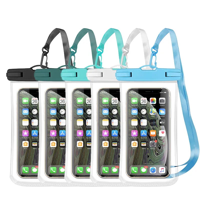 Vente chaude universelle IPX8 TPU téléphone portable pochette étanche étuis natation sacs mobiles étanches