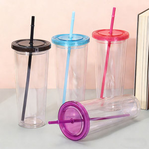 Vaso tipo globo de nieve de 25oz 750ml transparente, preperforado con pajita, para hacer un globo de nieve DIY. - Product Image 6