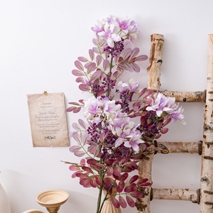 Fleurs artificielles Welwyn, violet clair, faites à la main, pour décoration de mariage, style INS, plantes vertes transfrontalières - Product Image 2