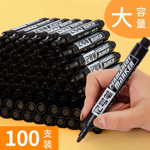 Oil-Based Marker Pen 100 Pack Permanent Ink Black <b>Red</b> Blue For Logistics Express Delivery - Product Image 2