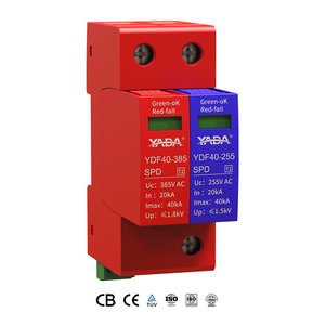מגן נחשולי מתח YADA <span class=keywords><strong>SPD</strong></span> AC 385V 20KA~40KA, התקן הגנה מפני מתח נמוך T2 <span class=keywords><strong>SPD</strong></span> עבור עמדת טעינה לרכב חשמלי DC - Product Image 2