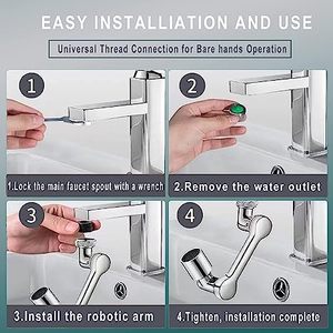 Factory Wholesales Price Universal Faucet Aerator Kitchen 1080 Faucet <strong>Extender</strong> Swivel <strong>Robotic</strong> <strong>Arm</strong> Swivel Extension Faucet - Product Image 5