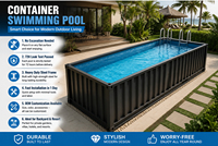 Piscine Conteneur Standard 10*2.2*1.6m en Acier Hors Sol pour Sites Résidentiels Extérieurs