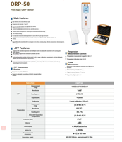 Testeur de qualité de l'eau portable de type stylo série PH-50/EC-50/ORP-50 - pH-mètre et conductimètre intégrés Chine