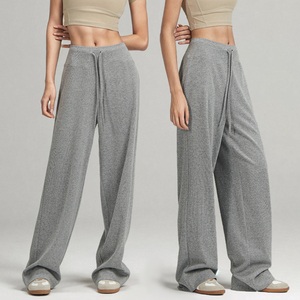 XW-KZ240803 kadınlar yüksek elastik bel bandı açık spor gevşek Fit rahat egzersiz rahat geniş bacak şartları <span class=keywords><strong>Sweatpants</strong></span> - Product Image 1
