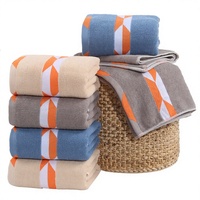 Face Towel Brocade Striped Soft Skin Friendly Absorbent Adult Home Daily Thickened Cotton Bath Printed Quality Christmas 400gsm