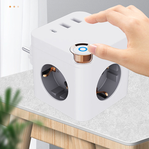 KC/CB Cube Power Socket With 2 USB Type-c Fast Charging Charging Portable Multi-Function Switch <b>Plug</b> Eu Standard Office Home - Product Image 5