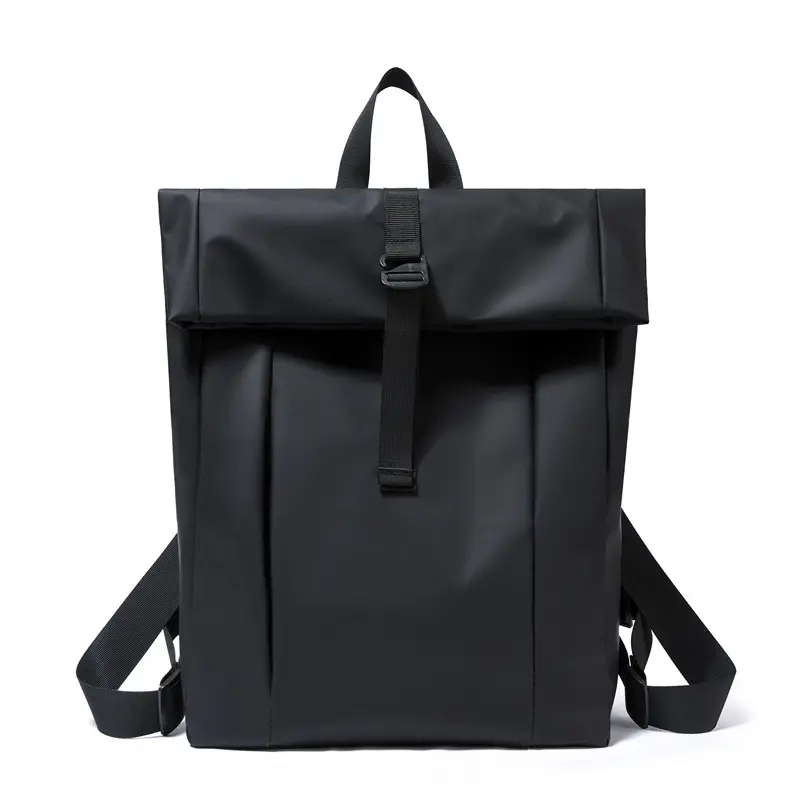 Wholesale Promotional Fashion Roll Top School Backpack Custom back pack bag for man backpack