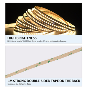 ไฟ LED แบบเส้น DC 24V 180LEDs/m SMD 2835 แถวเดียว ความกว้าง PCB 10 มม. ไฟ LED แบบยืดหยุ่นสำหรับตู้บ้าน เพดานห้องครัว - Product Image 5