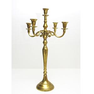 BUENO PORTAVELAS DE LATÓN MACIZO DE cinco BRAZOS PARA BODAS Y DECORACIÓN DEL HOGAR Fabricación de la India - Product Image 3