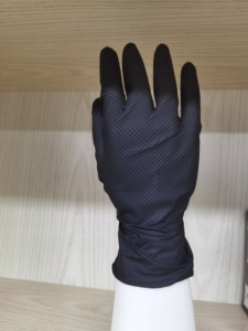 Tùy Chỉnh Dùng Một Lần Màu Đen Cam Găng Tay Cơ Khí Công Nghiệp Grip Dày Kim Cương Ratten Cao Su Tay Kim Cương Găng Tay Nitrile Găng Tay - Product Image 3