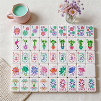 Ensemble de Mahjong Américain de Luxe Moderne en Cristal, Design Minimaliste, Perles Acryliques, Portable, Universel, pour Jeu Manuel à Domicile ou au Casino
