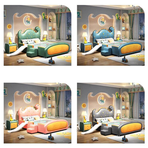 <span class=keywords><strong>Letto</strong></span> a Forma di Dinosauro Elegante, Nuovo Design Popolare in Pelle, Set <span class=keywords><strong>Letto</strong></span> per Bambini con Rivestimento e Sponde di Sicurezza - Product Image 2