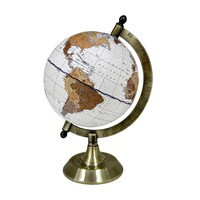 Globe terrestre vintage de bureau sur support métallique avec base en papier, ornement géographique anglais de haute qualité pour la maison et l'étude, rotatif, certifié CE ROHS
