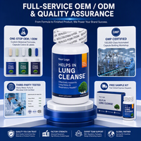 Capsules de nettoyage pulmonaire à base de plantes de qualité supérieure certifiées GMP, marque privée OEM/ODM, avec molène