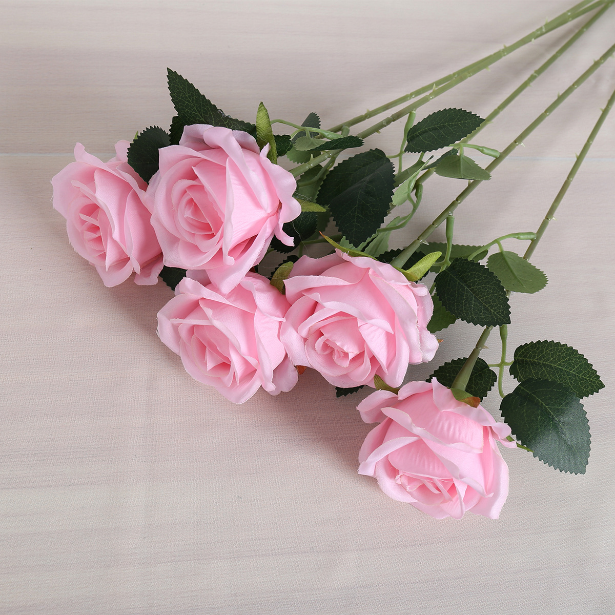Light powder single rose-silk cloth