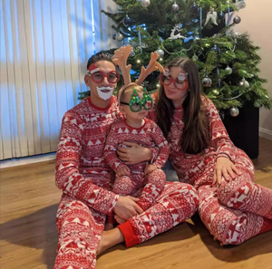 Mama Daddy piyama natal anak perempuan, piyama Natal Keluarga katun ibu putri Tahun Baru - Product Image 4