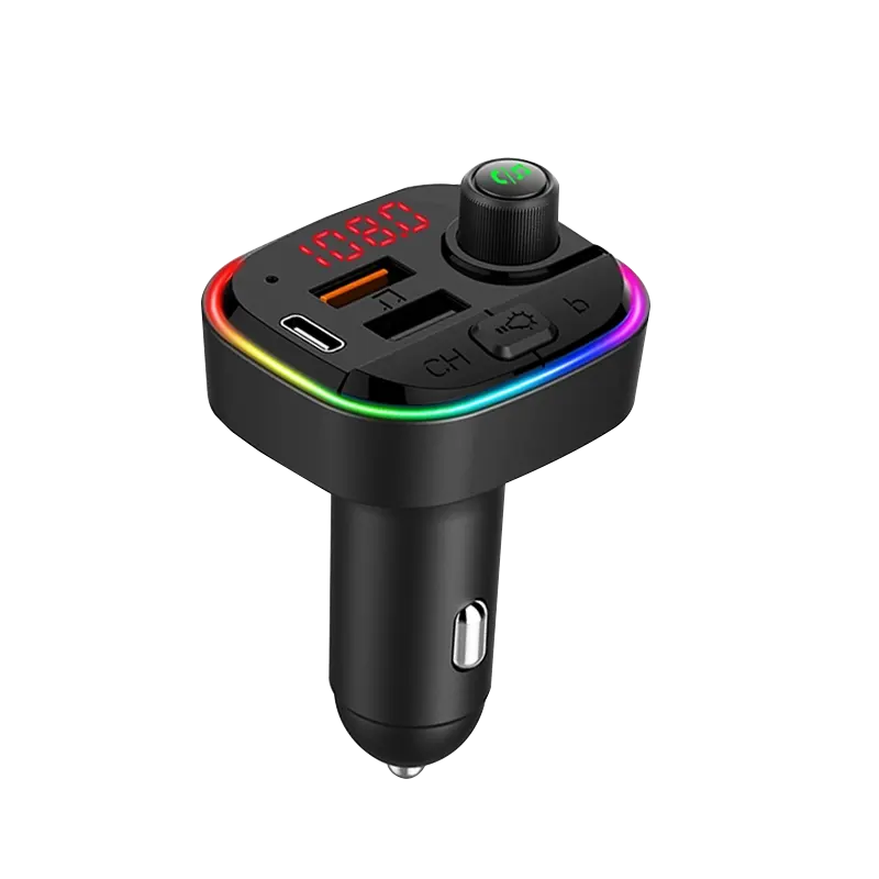 C13 RGB ışık araba fm verici BT kablosuz araç adaptörü araba hızlı şarj tip-c ve çift USB geleneksel otomatik BT fonksiyonu olsun