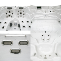 Spa extérieur moderne autoportant en acrylique avec fonction de massage, contrôle Balboa, certifié CE, idéal pour villa