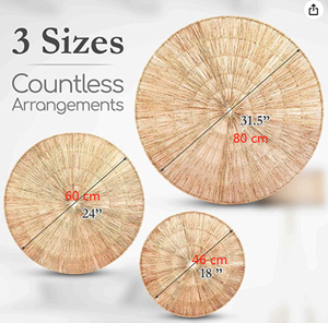 3 Sets Salon Chambre à coucher Naturel Tissé à la Main Seagrass Plat Rond Paniers Muraux Plaques <span class=keywords><strong>Osier</strong></span> Décoration <span class=keywords><strong>Murale</strong></span> - Product Image 4