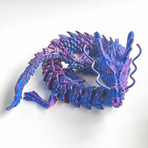 <span class=keywords><strong>Dragon</strong></span> chinois imprimé en 3D, modèle articulé et mobile, figurine décorative à bouche ouverte, marionnette à main - Product Image 2
