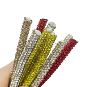 Venta directa de fábrica 8 filas 6mm de diámetro cuerda de cristal <span class=keywords><strong>Strass</strong></span> cordón suelto diamante Rhinestone cadena para sudaderas con capucha - Product Image 4