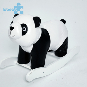 <span class=keywords><strong>Panda</strong></span> en cuir de forme animale enfants jouet en bois poupée de porcelaine chevaux à <span class=keywords><strong>bascule</strong></span> décoratifs - Product Image 1