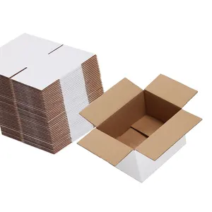Diskon besar 8X6X4 inci kotak kardus bergelombang daur ulang untuk mengirim surat