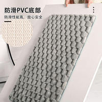 Tapis de salle de bain moderne rayé et géométrique en polyester gaufré absorbant anti-dérapant pour la maison ou l'hôtel