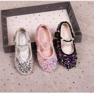 Sequined Girls' Single <b>Shoes</b> Princess <b>Shoes</b> Girls' Crystal Performance Shiny <b>Soft</b> Dance <b>Shoes</b> - Product Image 1