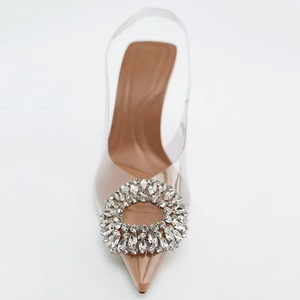 Factory Wholesale Quality Women's Rhinestones Fine High Heels Glass With Bridal Shoes - Product Image 3