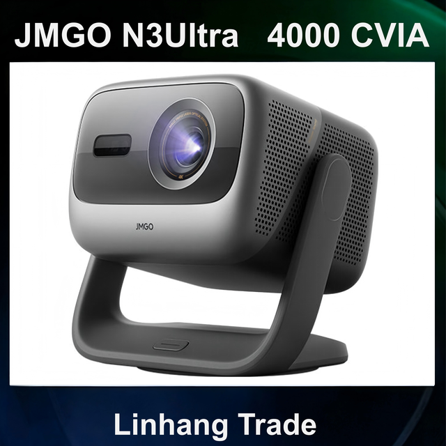 JMGO N3 Ultra 4K DLP Projector with Built-In Speakers for Home Theater