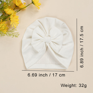 Nuevo lazo <span class=keywords><strong>para</strong></span> el pelo 2025, tejido jacquard fino, gorro <span class=keywords><strong>turbante</strong></span> de punto suave de color liso <span class=keywords><strong>con</strong></span> lazo <span class=keywords><strong>para</strong></span> bebés niñas - Product Image 3