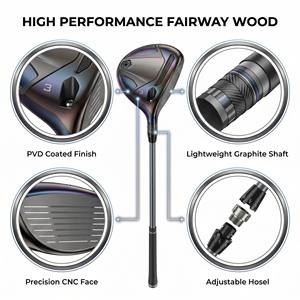 <span class=keywords><strong>Club</strong></span> de <span class=keywords><strong>golf</strong></span> en bois de fairway unisexe de haute qualité, personnalisé, pour droitier, avec manche <span class=keywords><strong>hybride</strong></span> en acier inoxydable - Product Image 2