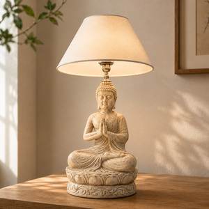 <b>Buddha</b> Table Lamp Natural <b>Stone</b> Modern Design Durable Eco-Friendly for Living Room Farmhouse Home Office - Product Image 5