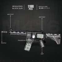 Bloques de Construcción Militares M416, Pistola de Juguete Educativa Ensamblable, Modelo MOC Compatible, Juguete de Construcción con Diseño Electrónico, ABS
