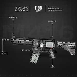 M416 Military <b>Building</b> Block Gun Launchable Educational Assembly <b>Model</b> MOC Compatible Construction Toy Electronic Design - Product Image 4