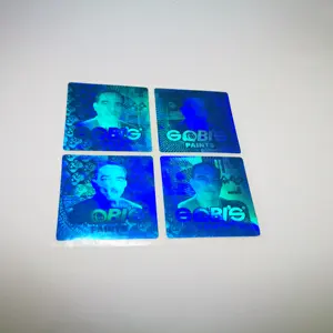 Stiker Keamanan Hologram Cetak Warna Bahan Biru Label Keselamatan Kemasan Label Hologram