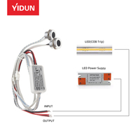 Interrupteur de capteur de porte sans fil manuel YIDUN JHL-L201-2-H, capteur infrarouge pour bande LED et éclairage de placard