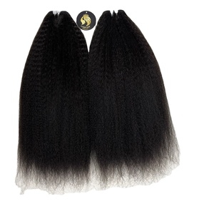 100% paquets de tissage de cheveux raides crépus vietnamiens non traités pas d'enchevêtrement/pas de perte de couleur noire - Product Image 1