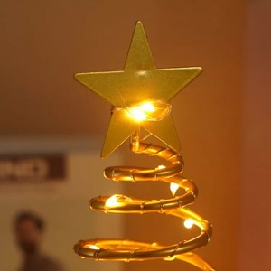 Usb Christmas <b>Tree</b> Star Lamp Warm White Led Metal Tabletop Indoor Decor <b>Light</b> - Product Image 4