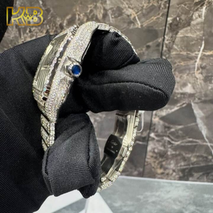 Fabriek Groothandel Vvs Moissanite Horloge Pas Diamant Tester Custom Uit Vierkante Arabische Wijzerplaat Luxe Hiphop Heren Sieraden - Product Image 6