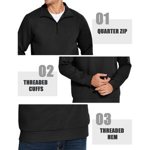 Sweat-shirt à col montant zippé pour homme FOXA, en molleton de coton, manches longues, décontracté, chaud, pour l'automne et l'hiver - Product Image 4