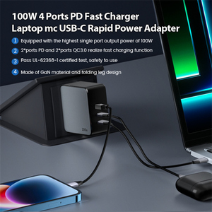 Cargador de Pared USB Portátil SChitec de 65W, Color Personalizable, Triple Puerto, Función de Carga Rápida PD para iPhone, Compatible con Todos los Dispositivos - Product Image 3