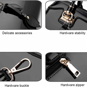 Nouveau sac fourre-tout tendance à grande capacité avec deux poignées, fermeture ouverte, en cuir brillant imperméable, broderie logo personnalisé pour femmes - Product Image 4