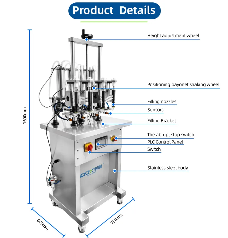 CYJX mesin pengisi parfum Semi otomatis, peralatan produksi parfum botol