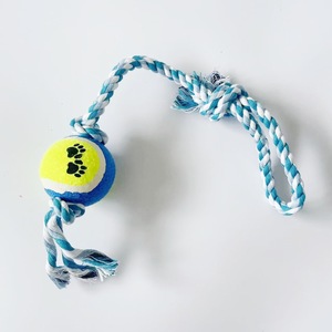 Wholesale Cute Casual Luxury Cotton Rope <b>Dog</b> Chew Toy Bite Durable Tennis <b>Ball</b> Puppy Pet Interactive Colorful Playful - Product Image 1