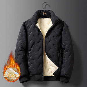 Chaqueta Bomber de Invierno para Hombre, Estilo Urbano, Cortavientos, Gruesa, Holgada, Talla Grande, Cuello Alto, Corazón 210 - Product Image 1